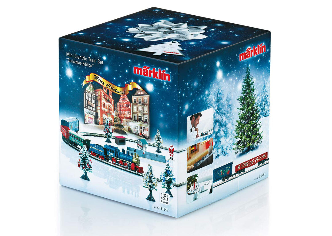 Märklin 81845 - Spur Z Weihnachtsstartpackung mit Dampflok, Wagen und Mini-Weihnachtsmarkt, ab 15 Ja