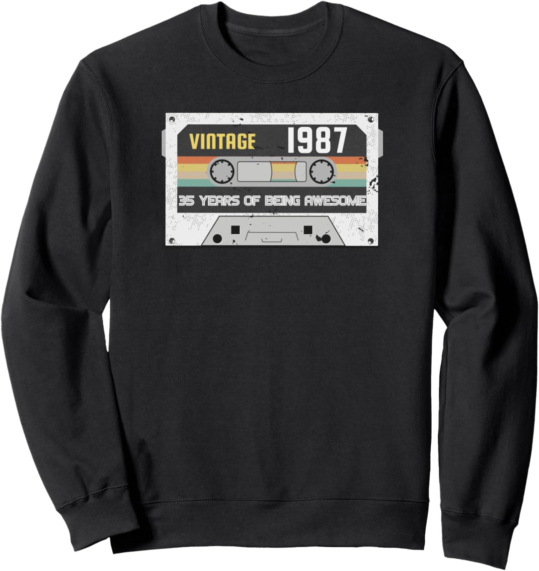 Vintage Jahrgang 1987, 35. Geburtstag Geschenk Mann, Retro Sweatshirt