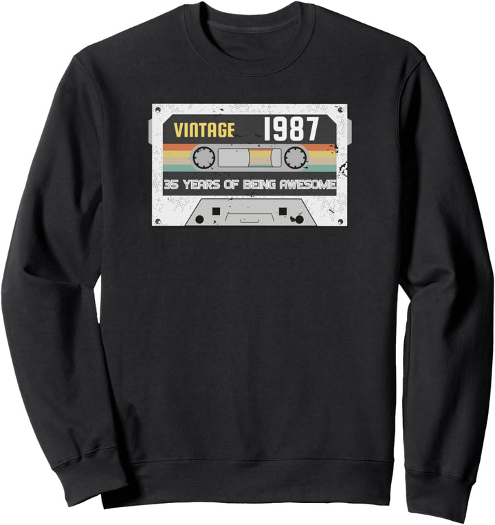 Vintage Jahrgang 1987, 35. Geburtstag Geschenk Mann, Retro Sweatshirt