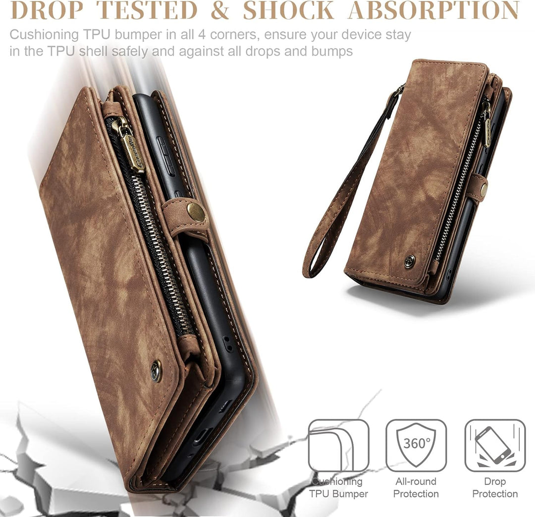 UFinetech 2-in-1 Samsung Galaxy S20 Plus Hülle Handy Tasche Leder TPU Flip Magnetisch Ständer Karten