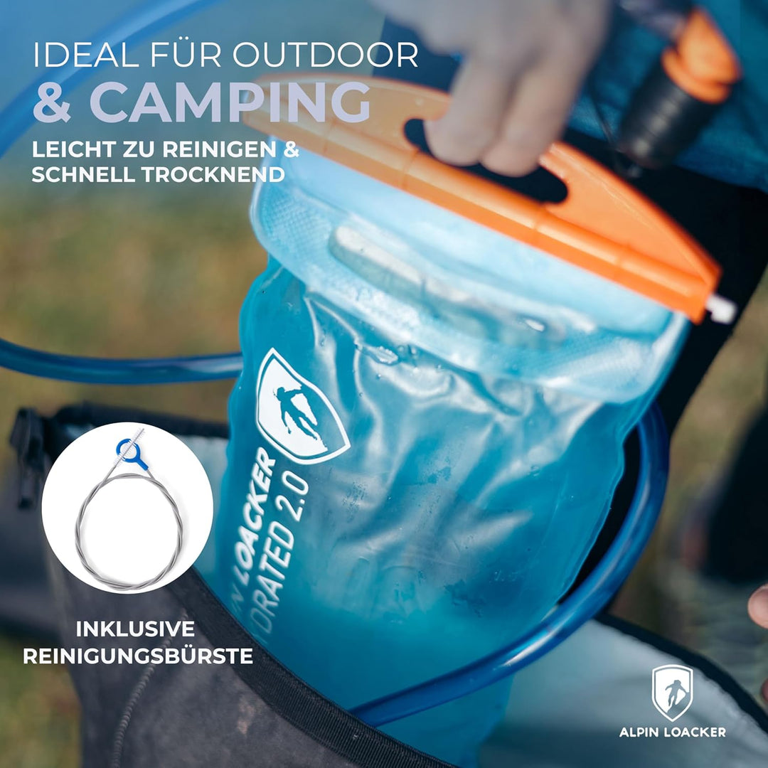 ALPIN LOACKER Outdoor Trinkblase mit Trinkschlauch für Sport und Outdoor I super leichte Wasserblase