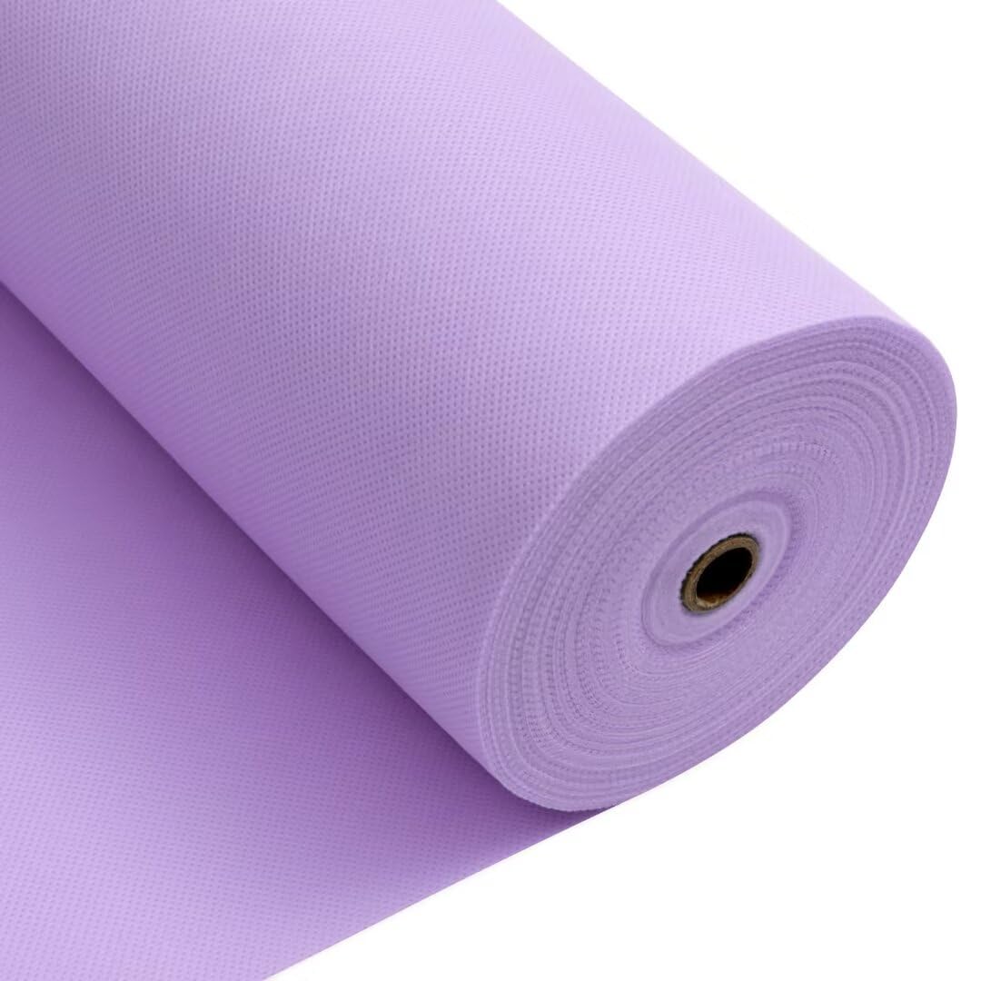 Tischdeckenrolle, 0.8 × 25M, Helles Lila, Einweg Vlies Stoffähnlich Tischdecke Rolle, Meterware Tisc