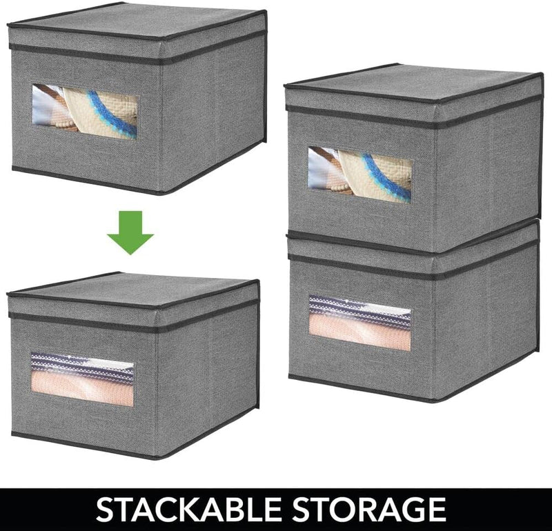 mDesign Stoffbox im 6er-Set – Aufbewahrungsbox aus Stoff – ideal zur Ablage von Kleidung und als Sch