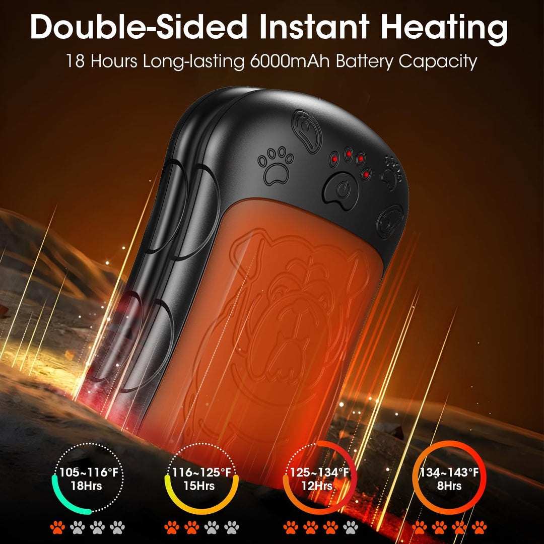 Handwärmer Elektrisch，2er Set 6000mAH Akku Elektrischer Handwärmer Wiederverwendbar Aufladbar Tasche