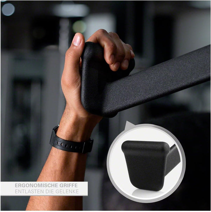 Sport-Tec ergonomischer Latzug- und Rudergriff, Seilzug Krafttraining Muskelaufbau Bizeps Curls, 61x