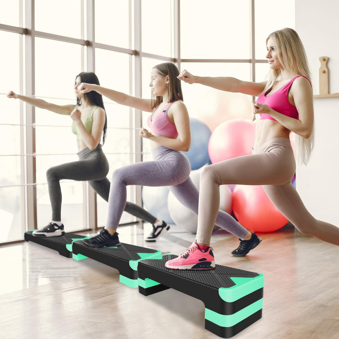 Aerobic Steppbrett Höhenverstellbar Stepper mit 3 Stufen 10/15/20cm, rutschfest Fitness Step-Bench f