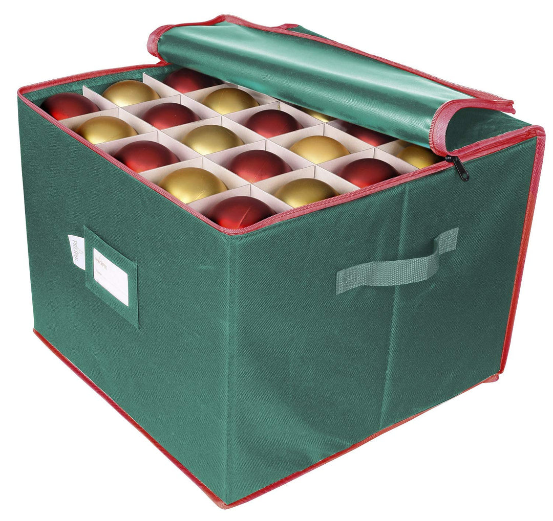 ProPik Weihnachtskugeln Aufbewahrungsbox, Christbaumschmuck Aufbewahrung für 75 Christbaumkugeln Grü