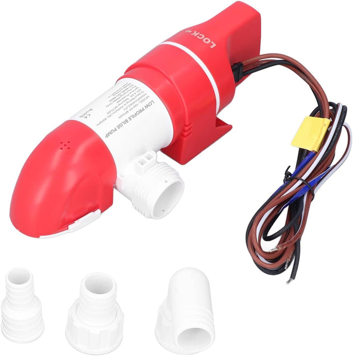Bilgenpumpe für Boote, Niedrige Bilgenpumpe, Automatische 360-Grad-Bilgenpumpe, 12 V 1100 GPH Bilgen