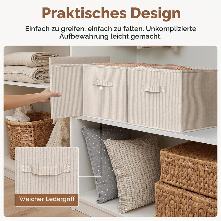 StorageWorks Kisten gross mit Griffen, Stoff Aufbewahrungskorb für Regale, Aufbewahrungsbox Badezimm