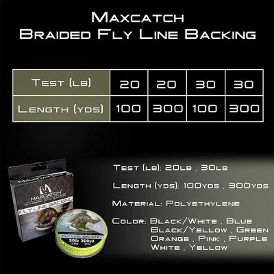 MAXIMUMCATCH Fliegenfischen Backing Fliegenfischen geflochtene Nylon Schnüre 20/30lb,100/300yards 30