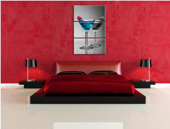 Pixxprint Leckere frische Cocktails als Leinwandbild | Grösse: 3 Teilig (120x80) | Wandbild| Kunstdr