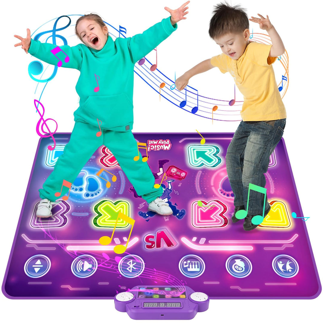 Tanzmatte Kinder, Leuchtend Tanzmatte für Kinder ab 3-12 Jahre, Musikmatte mit Bluetooth, Kindertanz