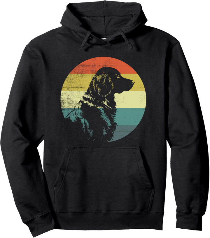 Flat Coated Retriever Hund Retro Vintage Design Pullover Hoodie