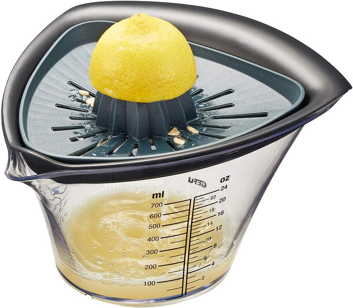 GEFU Granatapfelentkerner & Zitruspresse FRUTI – 2-in-1 Entkerner & Entsafter | Mit Sieb, Messbecher