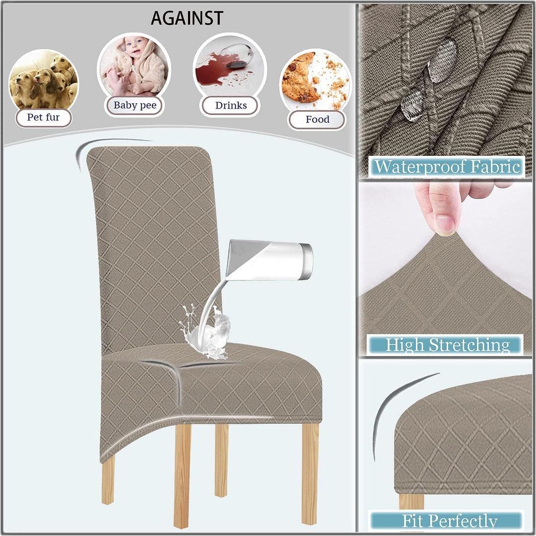 SHENGYIJING 1/2/4/6 PCS Diamond Lattice FStretch wasserdichte XL Stuhlhussen für Esszimmer, Spandex