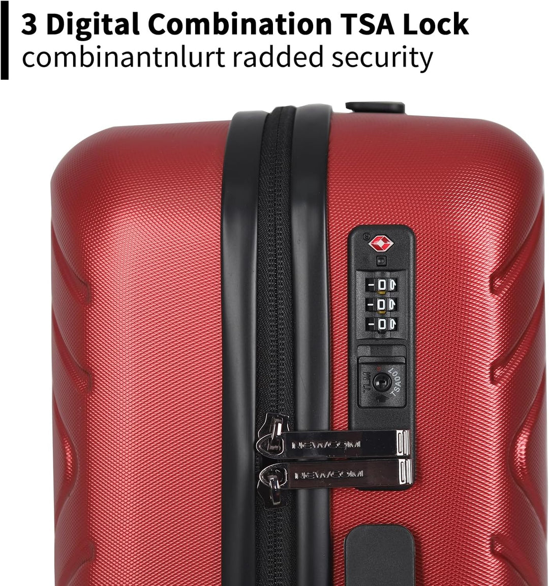 NEWCOM Handgepäck Koffer aus umweltfreundlichem RPET-Material, Reisekoffer mit TSA-Schloss, Hartscha