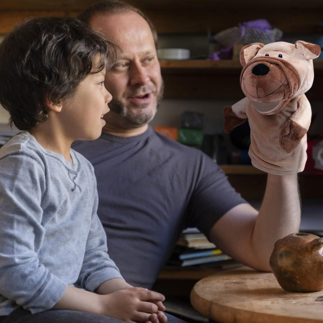 Tier-Handpuppen Farm Wildlife mit beweglichem offenem Mund, Plüsch-Spielzeug, Zoo-Freunde, perfekt z