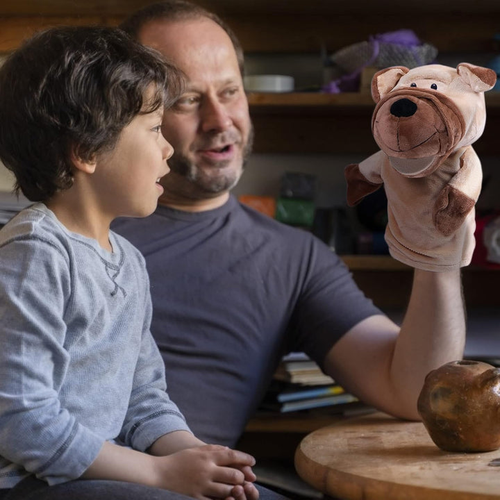 Tier-Handpuppen Farm Wildlife mit beweglichem offenem Mund, Plüsch-Spielzeug, Zoo-Freunde, perfekt z