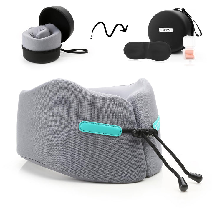 Nackenkissen Flugzeug Reisekissen Memory Foam Erwachsene Nackenhörnchen Reise Verstellbares Auto-Kop