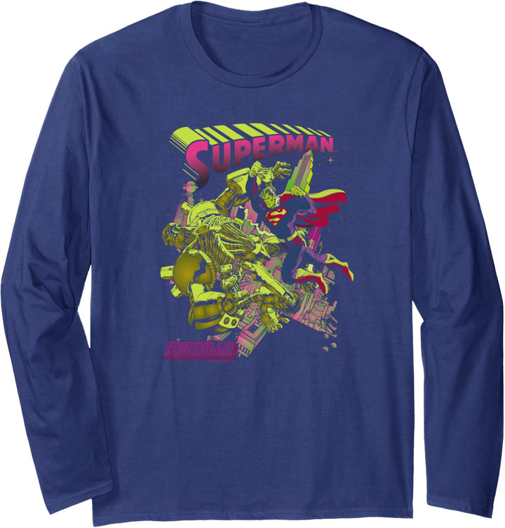 Superman Versus Metallo Blacklight Langarmshirt