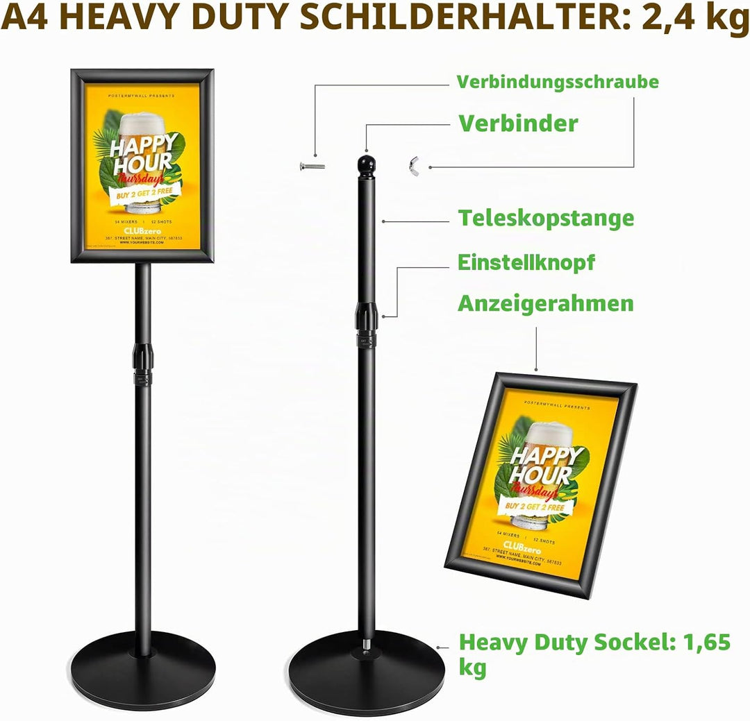 NewZeal Heavy Duty plakatständer Infoständer A4 posterständer schild ständer A4 Verstellbarer stehen
