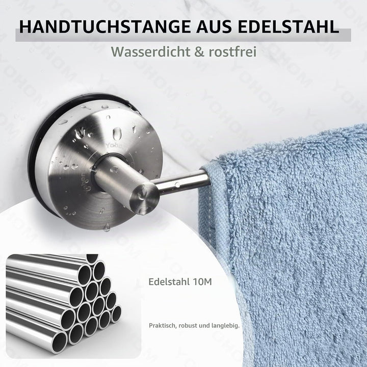 YOHOM 42,8 cm Handtuchstange Saugnapf Bad Edelstahl Handtuchhalter Saugnapf Extra Stark Geschirrtuch