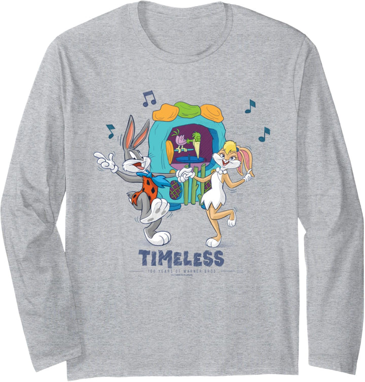 WB 100: Looney Tunes Flintstones Mashup Bugs Bunny & Lola Langarmshirt