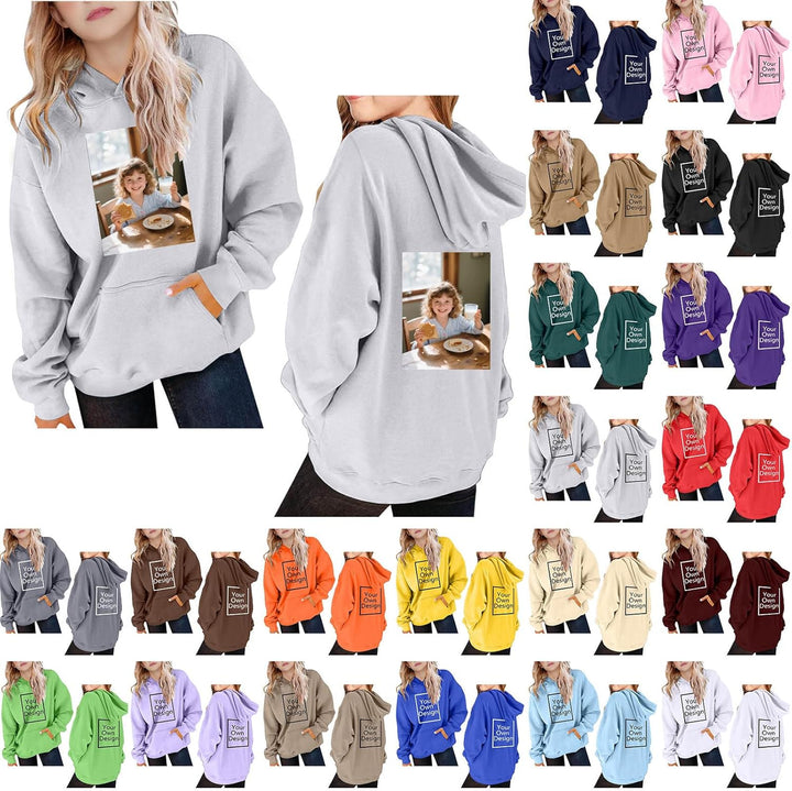 EMATOP Personalisierte Hoodie für Mädchen Jungen Warm Individuelle Kapuzenpullover Bedrucken Lassen