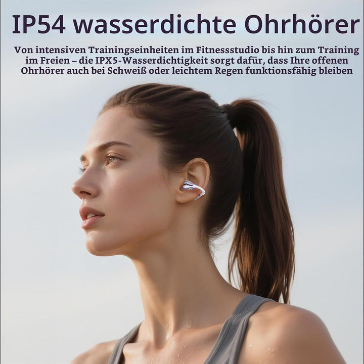 Open-Ear-Kopfhörer I5, Kabellose Bluetooth 6.0 Clip-On-Ohrhörer mit ENC, IPX5 wasserdicht, 36 Std. L