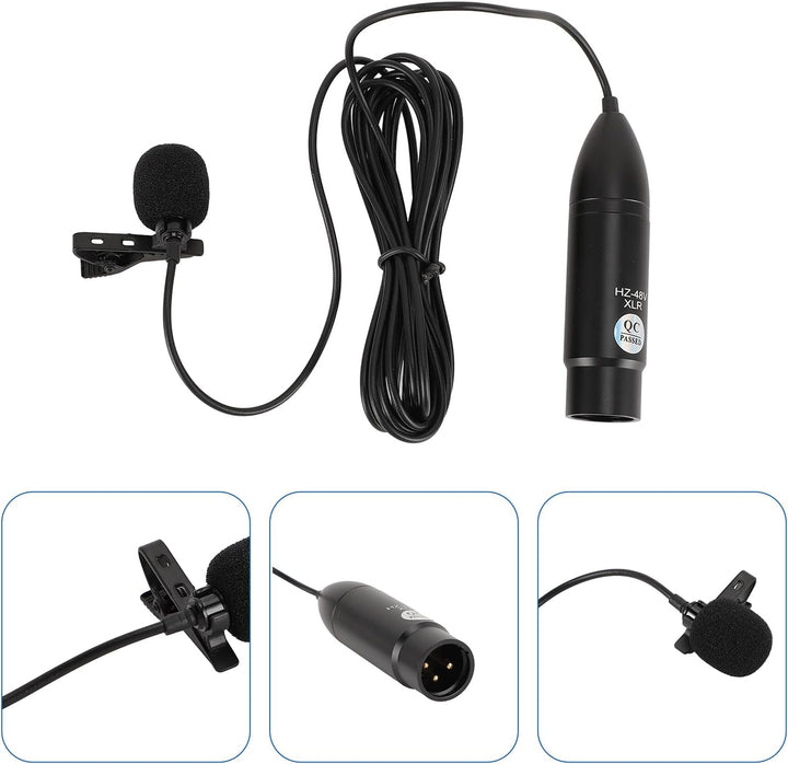 Lavalier Microfon Professional 48 V Phantom Power Omni Directional Rauschen Reduktion Clip auf Rever