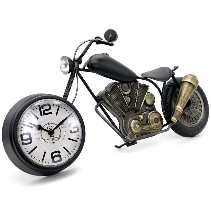 Vintage-Schreibtischuhr, Tischuhr, Motorrad-Geschenke für Männer, rustikale Bauernhaus-Dekoration, G