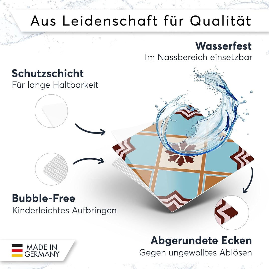 CREATISTO Klebefliesen Stickerfliesen Fliesenfolie - Hochwertige Aufkleber Sticker für Fliesen I Kle