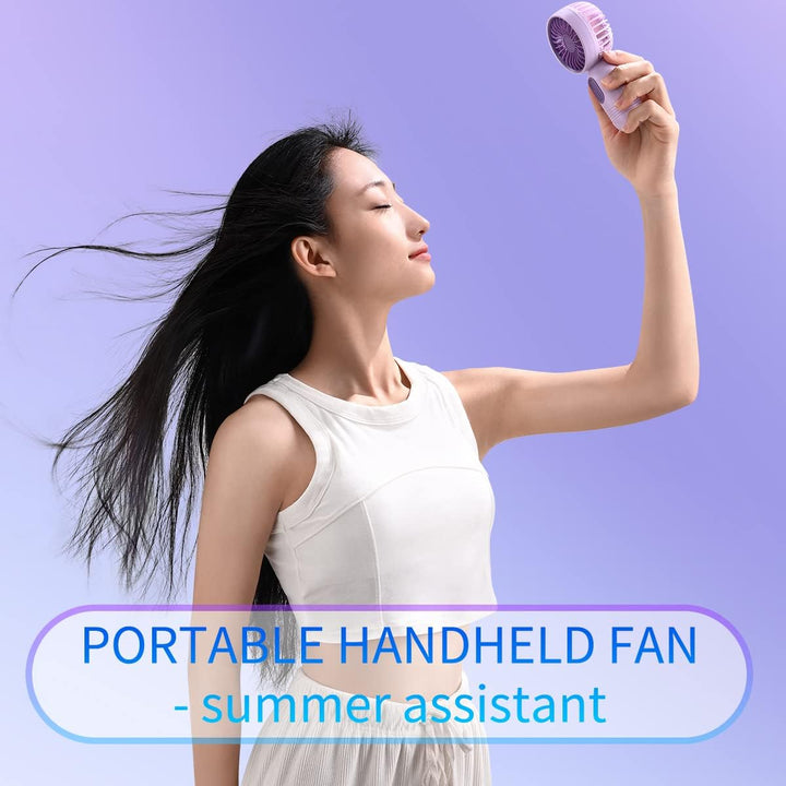 VanSmaGo 3PC Mini Handventilator Akku Aufladbar, 3 Stufen Cute USB Fan | Portable Hand Fan, Mini Ven