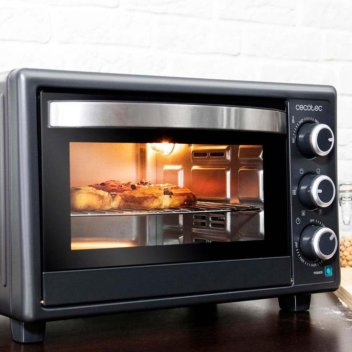 Cecotec Tischofen Bake&Toast 2600 Black 4Pizza, 26 L, 1500 W, inklusive Pietra Pizza Stein für Ergeb