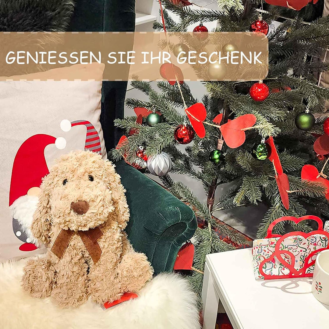 WEIGEDU Goldendoodle Plüschtier Hund Kuscheltier 30 cm, Goldendoodle