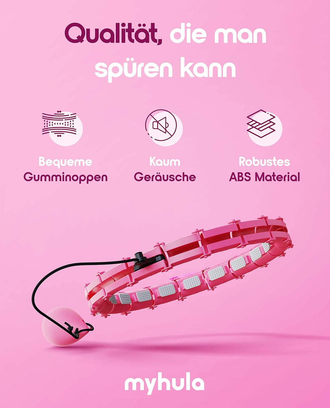 myhula Smart Hula Hoop Reifen für Erwachsene mit Gewichtsball&Noppen, Hula Hoop Reifen mit 24 verste