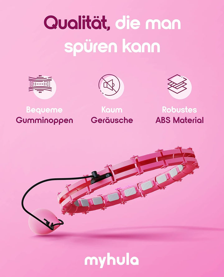 myhula Smart Hula Hoop Reifen für Erwachsene mit Gewichtsball&Noppen, Hula Hoop Reifen mit 24 verste