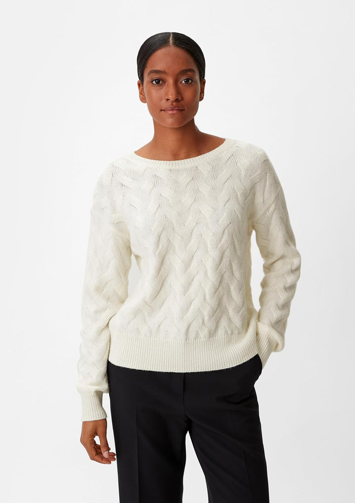 Comma Damen Pullover XL Weiss 0120, XL Weiss 0120