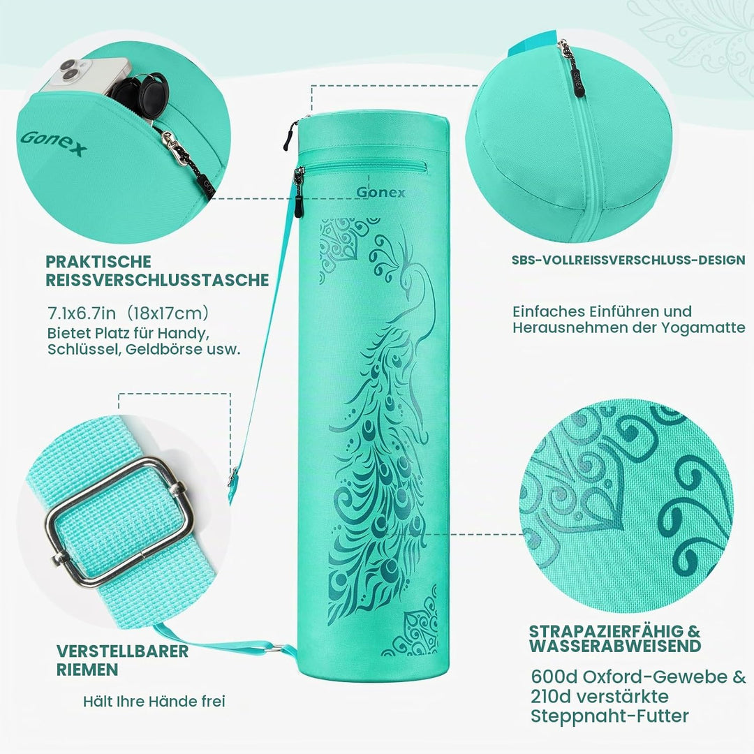 Gonex Yogatasche, Yogamatte Tasche Durchgehender Reissverschluss für Robuste wasserdichte Yogamatten