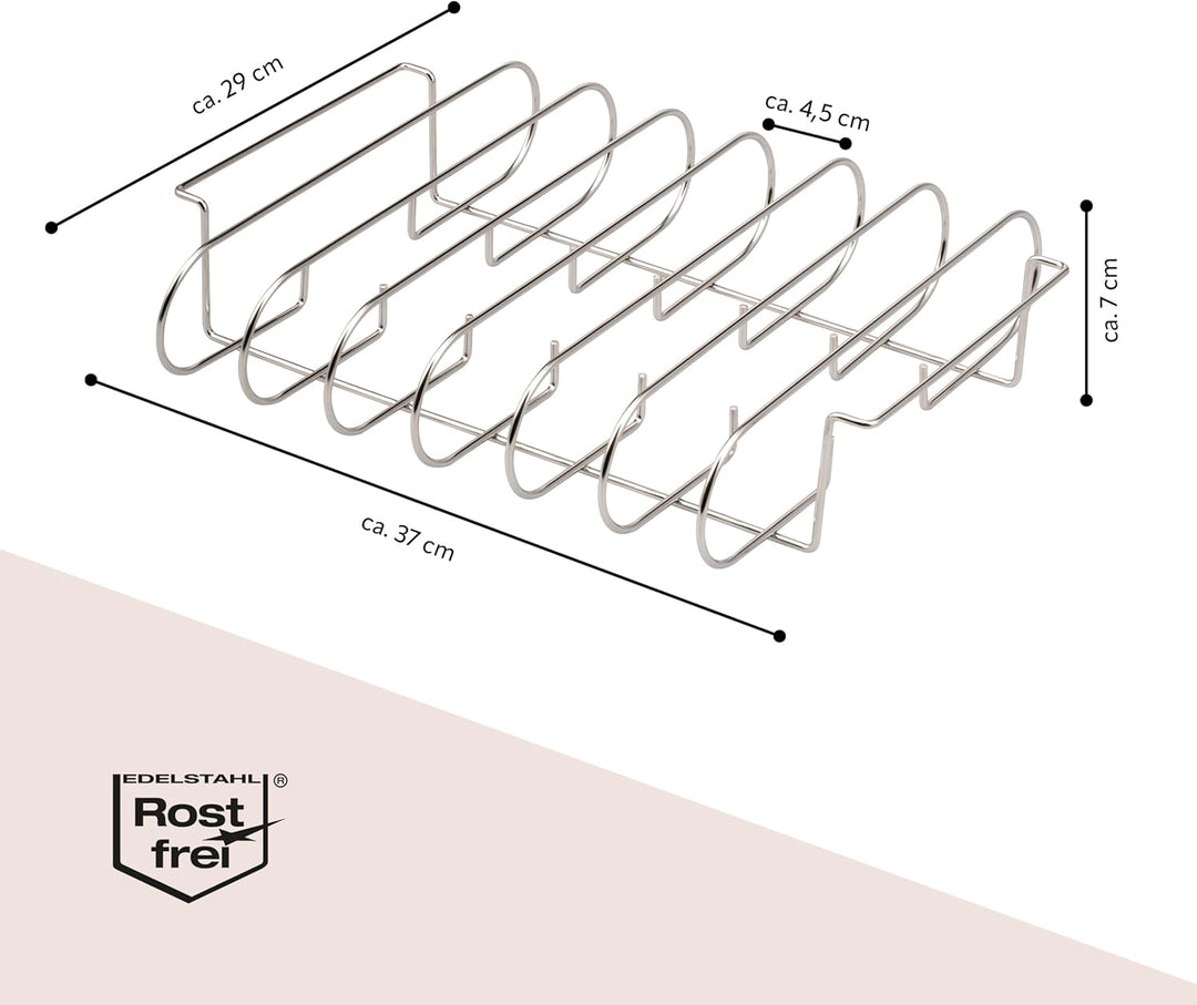 eluno Spareribs Halter mit Haltegriffen, Rippchenhalter zur Zubereitung von 6 Spareribs für Beste Er