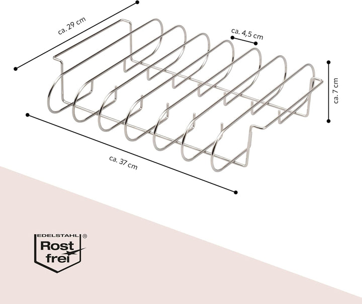 eluno Spareribs Halter mit Haltegriffen, Rippchenhalter zur Zubereitung von 6 Spareribs für Beste Er