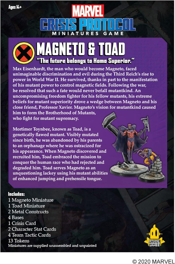 Atomic Mass Games - Marvel Crisis Protocol: Character Pack: Magneto and Toad - Miniature Game