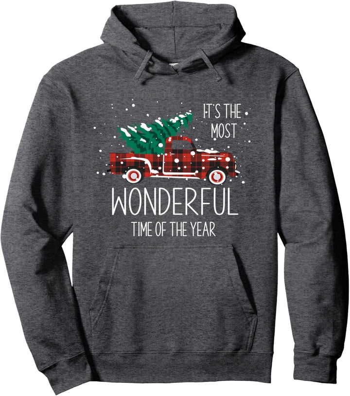 Christmas Truck It's The Most Wonderful Time Of The Year Pullover Hoodie
