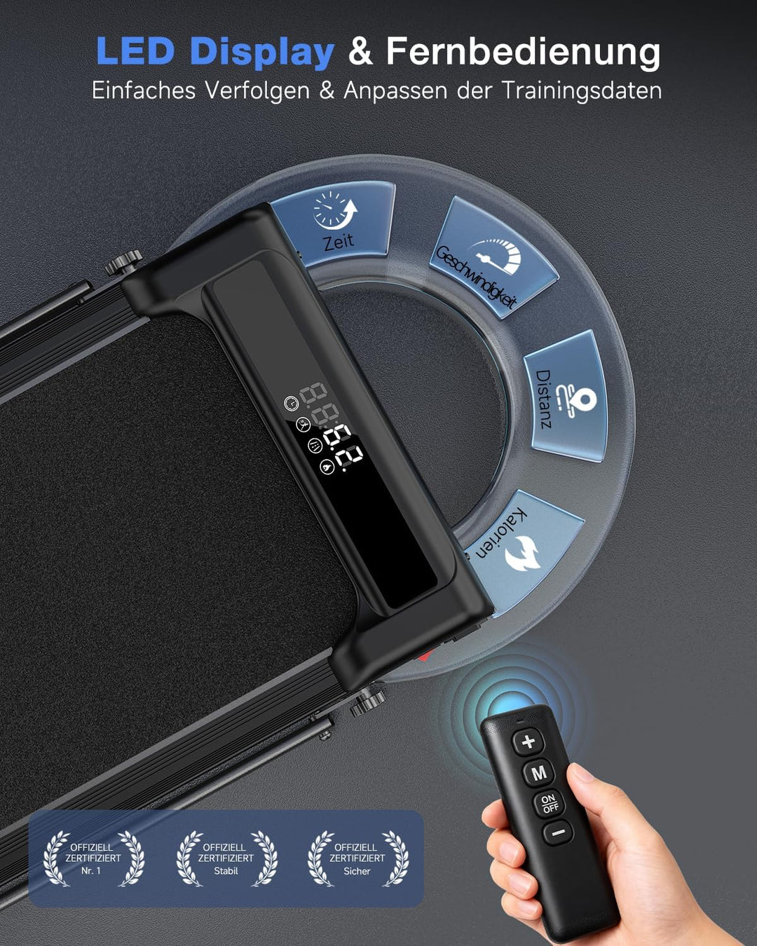 HomeFitnessCode Laufband mit Neigung - Walking Pad Laufpad für Zuhause Klein Mini Walkpad mit Steigu