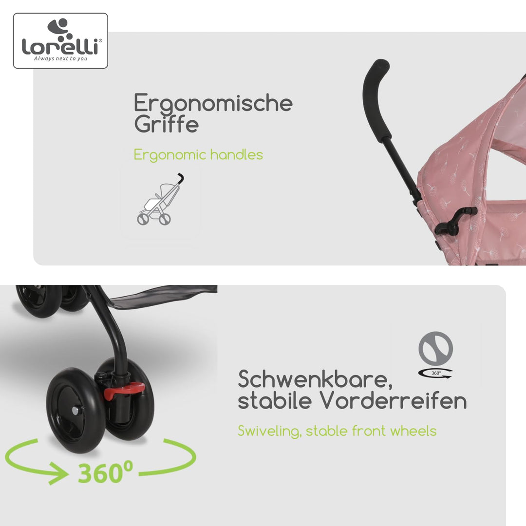 Lorelli Ultra Leichter Buggy Kinderwagen Vaya - nur 4,7kg - Kompakter Sportsitz bis 15kg, Sitzbuggy