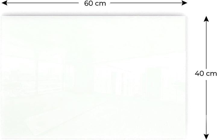 ALLboards Glasboard Magnetisch Weiss 60x40cm, Rahmenlos, Glastafel, Magnettafel, Gehärtetes Glas, We