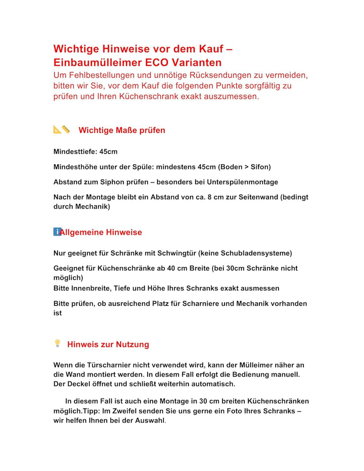 Ausziehbarer SMART Einbaumülleimer, Abfalleimer, Mülleimer „Müllomatic ECO 1“ mit automatischem Ausz