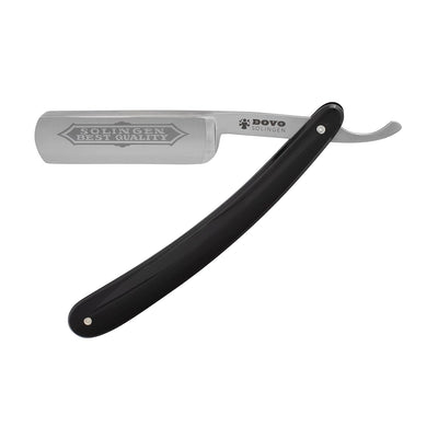 DOVO Rasiermesser "Bes. Quality" | Schwarz Acryl | 6/8 Zoll | Rundkopf | Carbonstahl | ganzer Hohlsc
