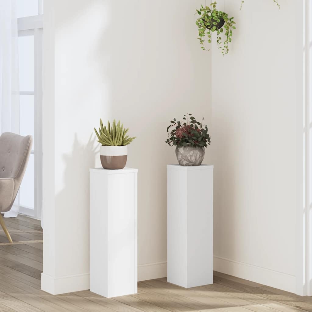 vidaXL Pflanzenständer 2 Stk. Weiss 17x17x60 cm Holzwerkstoff