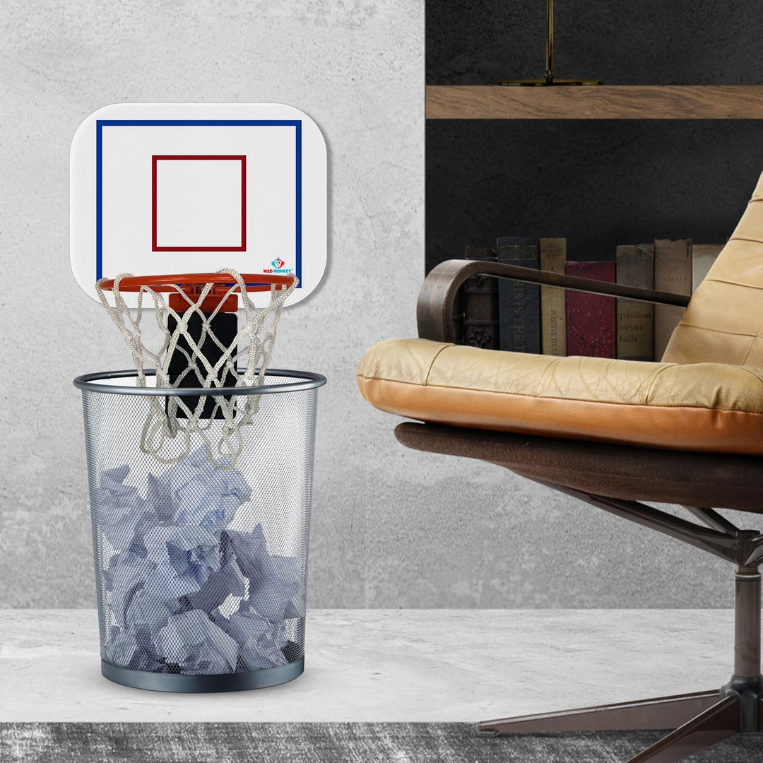 Mad Monkey Basketballkorb Mülleimer - Lustiger Papierkorb für Jugendzimmer oder Büro - Basketball Mü
